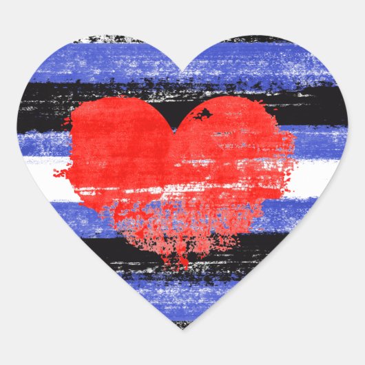 Leren Pride Verf Hart Sticker (Voorkant)