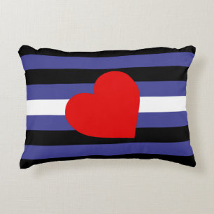 Leren Pride-vlag en hart Accent Kussen