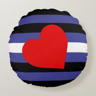 Leren Pride-vlag en hart Rond Kussen