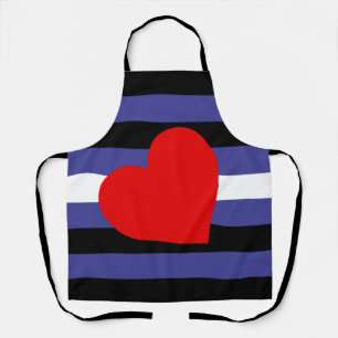 Leren Pride-vlag en hart Schort