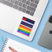 Leren Pride-vlag Sticker (Laptop met iPhone)