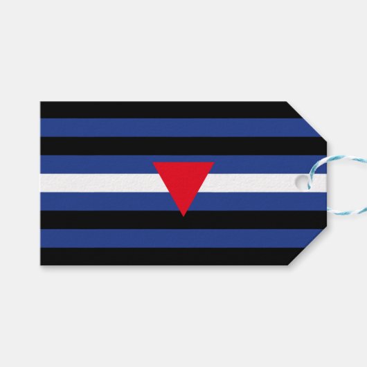 Leren Queer Pride-vlag Cadeaulabel (Voorkant (Horizontaal))
