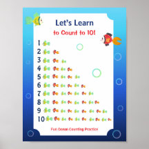 Leren tellen tot 10 poster voor kinderen