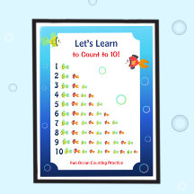 Leren tellen tot 10 poster voor kinderen