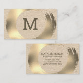 Leren textuur | Geborsteld goud Visitekaartje (Voorkant / Achterkant)