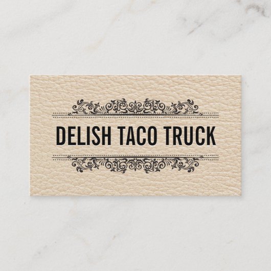 Leren textuur |  onderdelen visitekaartje (Voorkant)