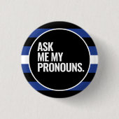 Leren trots ronde button 3,2 cm (Voorkant)