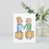 Leren trouwdag briefkaart (Staand voorkant)