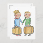 Leren trouwdag briefkaart (Voorkant / Achterkant)