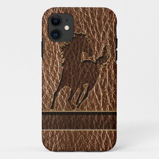 Leren-Uitzicht Paard Case-Mate iPhone Case (Achterkant)