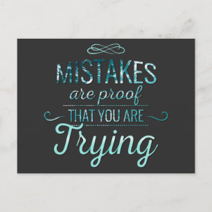 Leren van fouten motivatie typografie citaat briefkaart