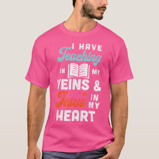 Leren Veins Jesus Heart leraar God Christus Chri T-shirt