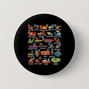 Leren Vervoer Dierlijke Brief ABCS Leraar Ronde Button 5,7 Cm