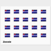 LEREN VLAG GOLVEND RONDE STICKER (Vel)
