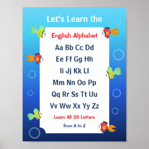 Leren we de ABC's Poster voor Kinderen