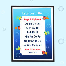 Leren we de ABC's Poster voor Kinderen