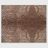 Leren western cowboy stijl met gereedschap bewerkt cadeaupapier (Vlak)