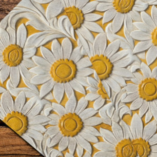 Leren Zonnebloemen met Gereedschap Gegraveerd Leer Tissuepapier