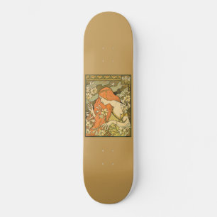 L'Ermitage Woman Field of Flowers French Nouveau Skateboard