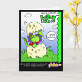 LeRoy Lizard Bonne carte de voeux d'anniversaire (Fleur jaune)