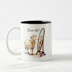 Leru-i Ler Schaap Cadeau - Roemeense Diaspora Vaka Tweekleurige Koffiemok