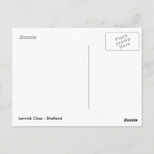 Lerwick Closs Briefkaart (Achterkant)