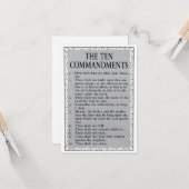 Les 10 commandements Carte de voeux plate (Devant/Arrière en situation)
