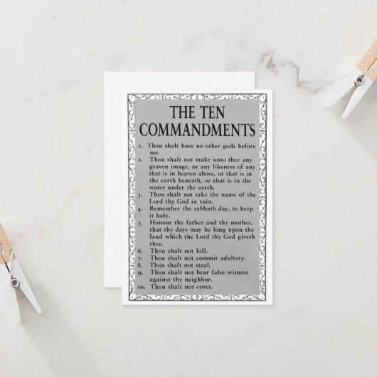 Les 10 commandements Carte de voeux plate (Devant/Arrière en situation)