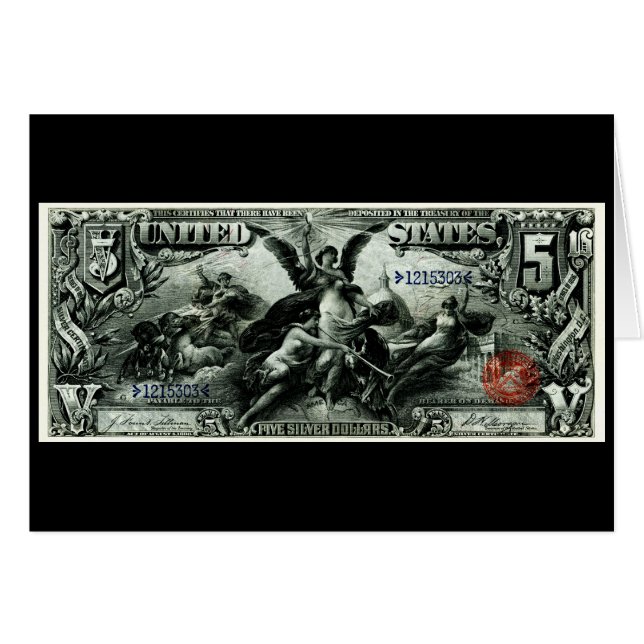 Les 1896 USA certificat d'argent des cinq dollars (Devant horizontal)