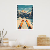 Les 2 Alpes Muur Kunst Ski Poster 1 (Keuken)