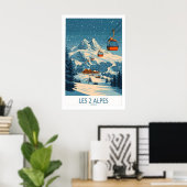 Les 2 Alpes Ski Poster 1 (Bureau à domicile)