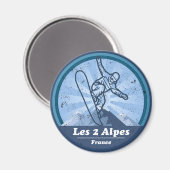 Les 2 Alpes Ski Resort - Snowboard Magneet (Voorkant / Achterkant)