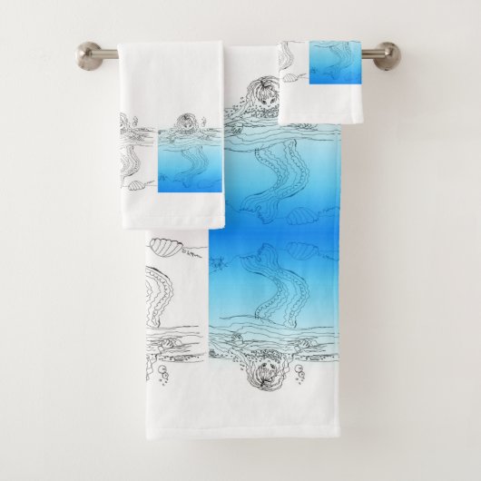 Les 3 Serviettes De Bain Mermaids (En situation)