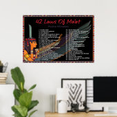 Les 42 Lois De Maat - Poster Des Affirmations Posi (Bureau à domicile)