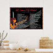 Les 42 Lois De Maat - Poster Des Affirmations Posi (Cuisine)