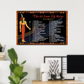 Les 42 Lois De Maat - Poster Des Affirmations Posi (Bureau à domicile)