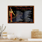 Les 42 Lois De Maat - Poster Des Affirmations Posi (Cuisine)