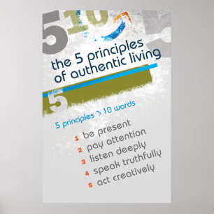 Les 5 principes de la vie authentique - Poster