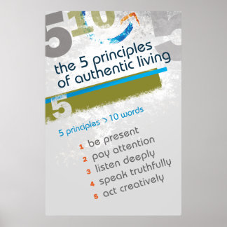 Les 5 principes de la vie authentique - Poster
