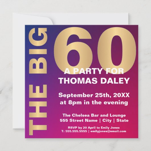 LES 60 GRANDES INVITATIONS D'ANNIVERSAIRE (Devant)