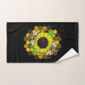 Les abeilles de tournesol hippie (Serviette à main)