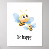 Les abeilles mignonnes être une affiche murale joy (Devant)