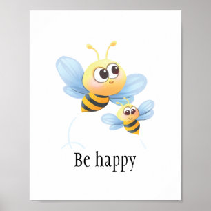 Les abeilles mignonnes être une affiche murale joy