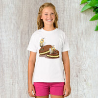 Les Abeilles Sur Deux Biscuits Filles T-shirt