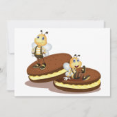 Les abeilles Sur Deux Biscuits Invitations (Devant)