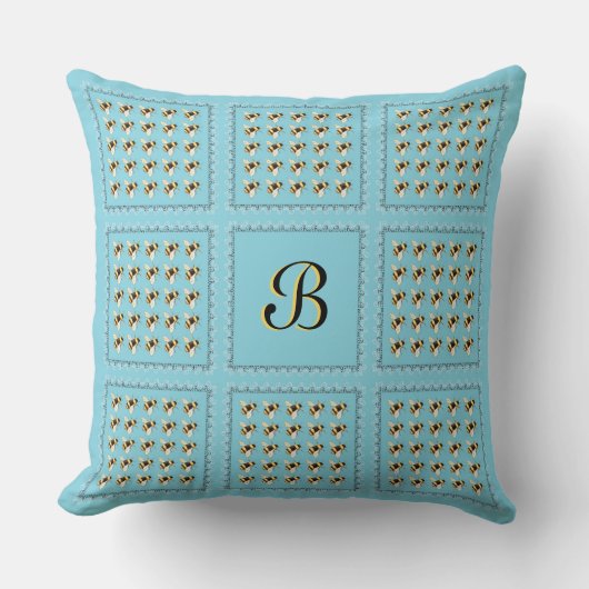 Les abeilles sur le coussin initial bleu (Recto)