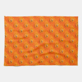 les abeilles sur l'orange fleurit la serviette (Horizontal)