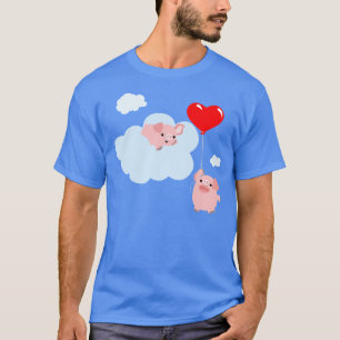 Les ailes du T-shirt d'amour (porcs mignons de