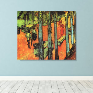 Les Alyscamps, Autumn Leaves van Vincent van Gogh Canvas Afdruk