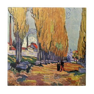 Les Alyscamps (Begraafplaats) door Vincent van Gog Tegeltje